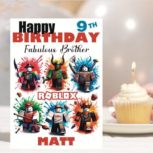 Roblox boys birthday card - roblox,