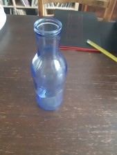 GLASS BLUE BOTTLE GREAT FOR DECORATION 
