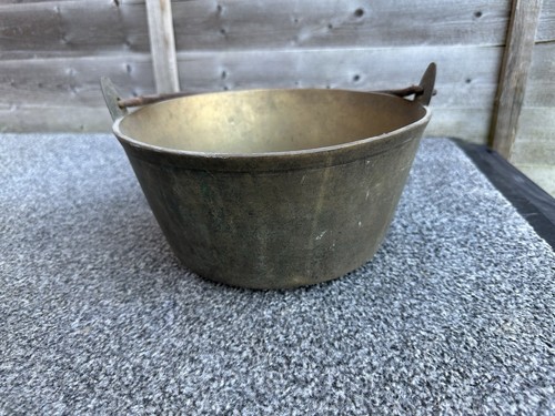Antique vintage brass jam pan - antique,