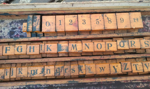 Vintage wooden printers - x,