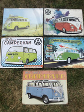 VW Campervan  Metal Tin Wall Art Camper Van x 5