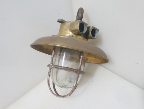 Vintage brass ship - brass, lamp