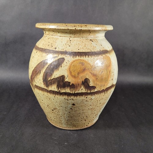 Studio pottery brown - pottery, speckled