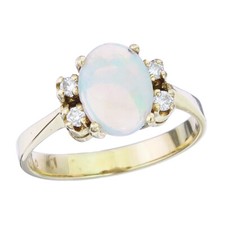 Opal Diamond Ring 750 Yellow