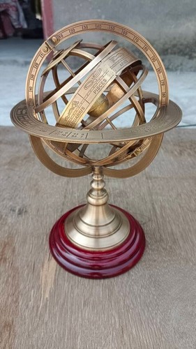 Brass armillary globe - brass,