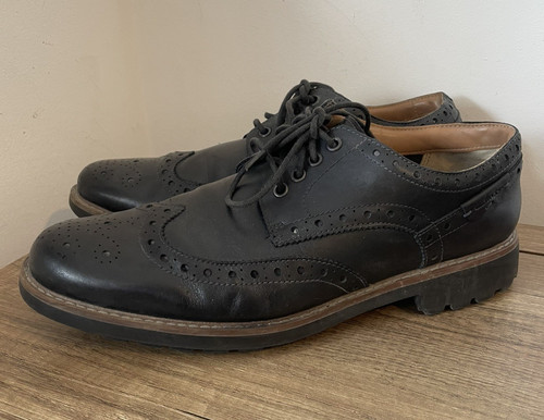 Clarks men black leather - men's,