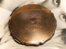 Stratton Princess mildly distressed art deco gold tone Vintage Powder Compact