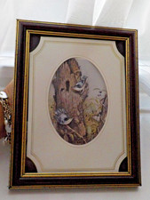 Lovely Vintage Framed 3 Dimensional Inquisitive Chickadee Birds By Ruane Manning