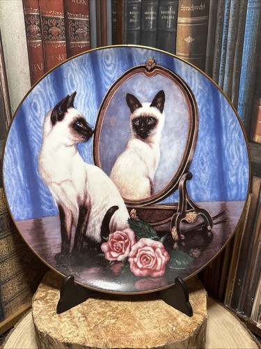 Franklin mint plate - mint, cats