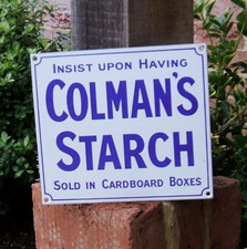 Enamel Sign Colman's Famous Iconic Shop Rare Sign by Garnier of London 1970's