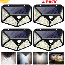 Solar Power PIR Motion Sensor Wall Lights 100 LED Outdoor Garden Security Lamp