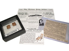 RMS LUSITANIA deck chair wood WWI PREMIUM SET w/ original CUNARD sailing Ad 1914