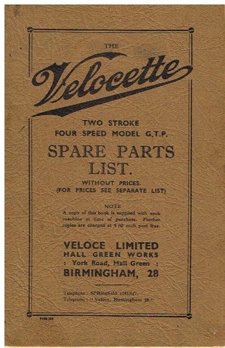 Velocette 250cc p - velocette, g.t.p