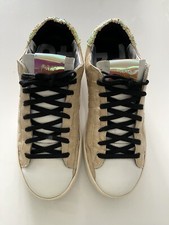 Women’s P448 Beige Crocodile Print Trainers Shoes Size 4.