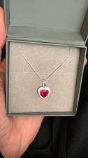 Ruby Heart Pendant Necklace