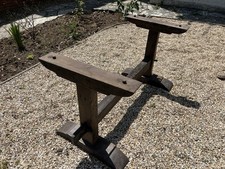 Refectory H Beam monk style Church Table Legs Solid Oak. Very Old Antique C1700