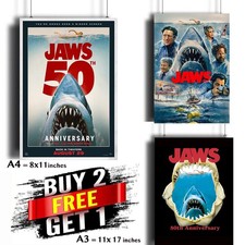Jaws Film Steven Spielberg 1975 50th Anniversary Poster Movie Collector