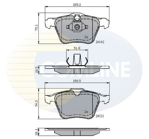 Comline front brake - comline, pad
