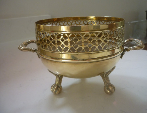 Antique brass planter - brass, bowl