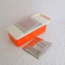 Vintage Welware Cheese Grater, Retro 1970's Orange Plastic Box Grater