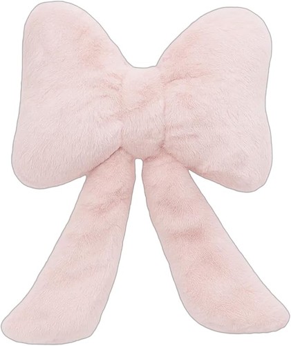 Bow pillow cute fluffy cushion - fluffy,