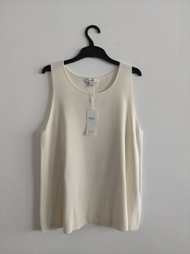 White cream knit viscose - m&s,