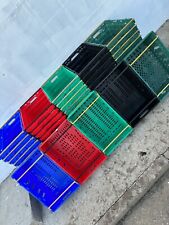 10 x Deep Bail Arm Crates / Bale Arm Supermarket Plastic Boxes 60 x 40 x 25cm