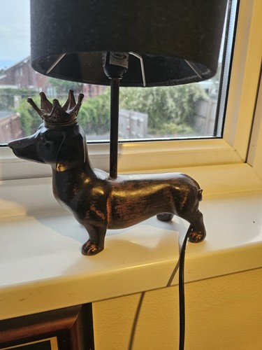 Dachshund dog table - table, black