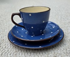Vintage Dartmouth Polka Dot  Pottery Cup, Saucer and Plate Set