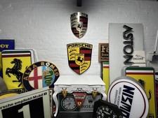 RARE 1980’s ENAMELLED DEALERSHIP SHOWROOM GARAGE SIGN - SINGER RUF TECHART RWB