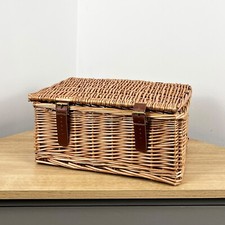 Wicker Lidded Storage Basket