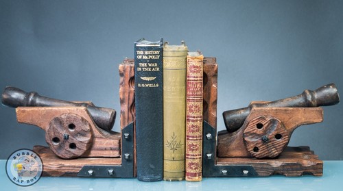 Wooden bookends military - wooden,