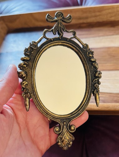 Vintage ornate mirror - ornate, oval