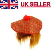 Tartan hat and - ginger, wig