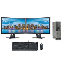 Dell/HP PC Dual Monitor Trading Computer Setup - i7 16GB RAM 1TB SSD - W10 Pro