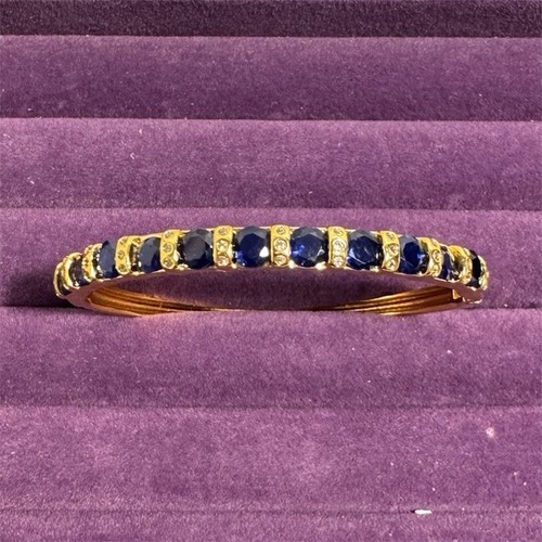 Sapphire hinged bangle - &,