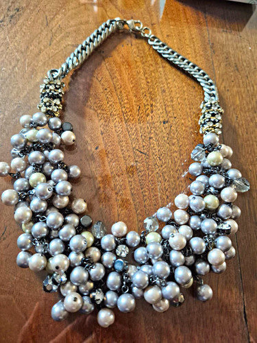 Silver tone statement bib - statement,