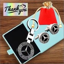MERCEDES Cufflinks + Keyring Gift Sports KEY Car Cufflink IN GIFT BOX+ POUCH  UK