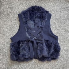 Genuine lapin rabbit fur gilet