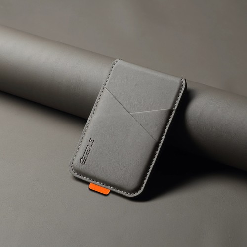 Magnetic leather card holder - magnetic,
