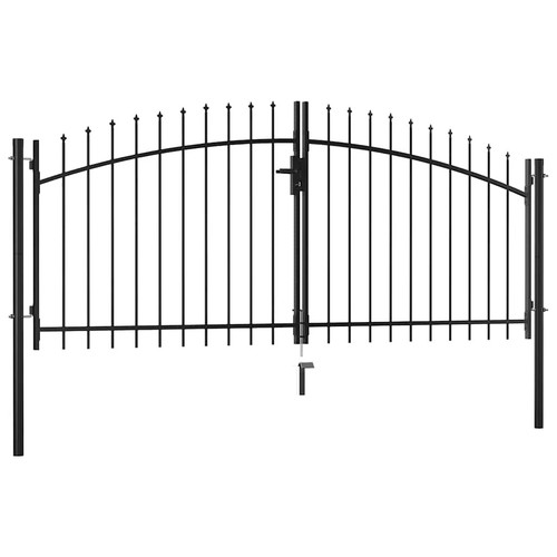 Black double garden gate - double,