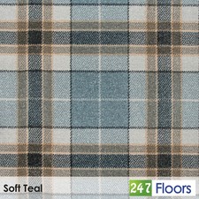 Soft Teal Midas Tartan Wilton