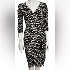 Diane Von Furstenberg 100% Silk African Zoo New Julian Twist Wrap Dress Sz 2