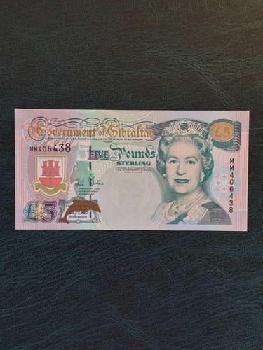 Five pound gibraltar banknote - five,