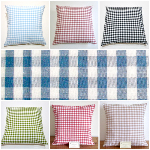 Gingham check cushion covers - check,