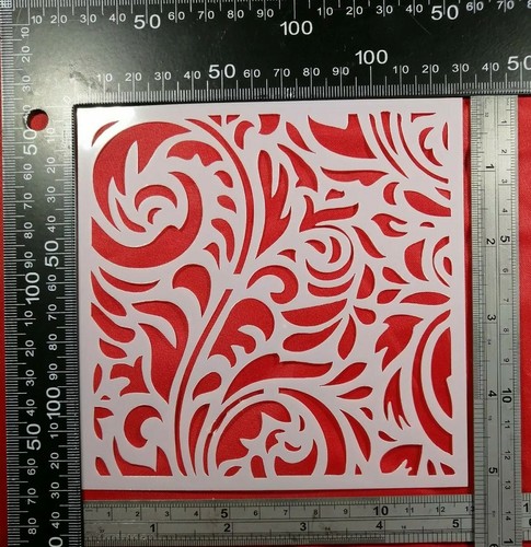 Scrolls leaves stencil - scrolls,