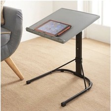 Grey Large Laptop Table Stand Adjustable Desk Foldable Portable Multifunction