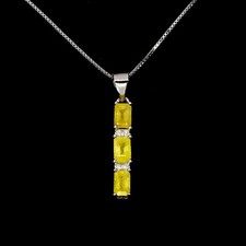 Silver pendant sapphire yellow - pendant,