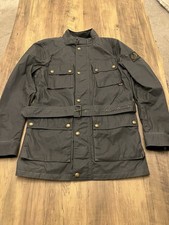 Belstaff Trialmaster Wax Jacket UK size 36 Small, Grey, Belted