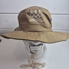 Vintage 2000 Olympic Games USA Team Bucket Hat Unisex S/M Brown Adidas Collector